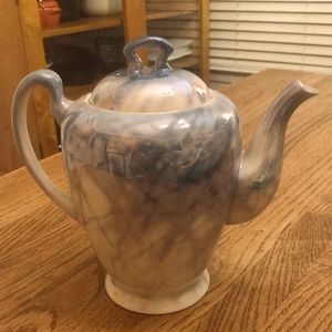 Teapot - Handpainted Shiny Denim Blue